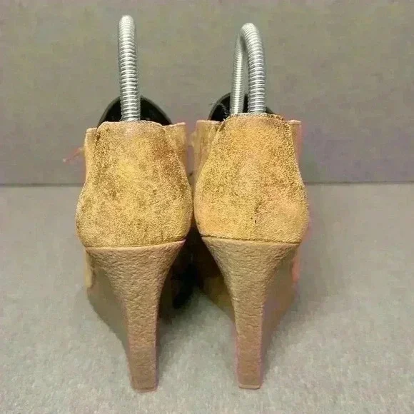 Enzo Angoliolini Leather Wedge High Heel Eaflory Rubber Ankle Boot Wmns Size 9 - Picture 5 of 12